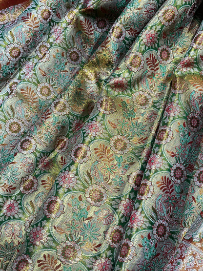 MULTICOLOUR TISSUE PURE HANDLOOM KANJIVARAM SAREE