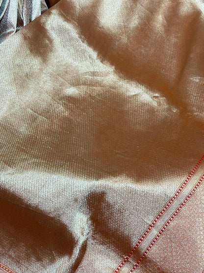 ORANGE KATAN TISSUE PURE HANDLOOM BANARASI SAREE