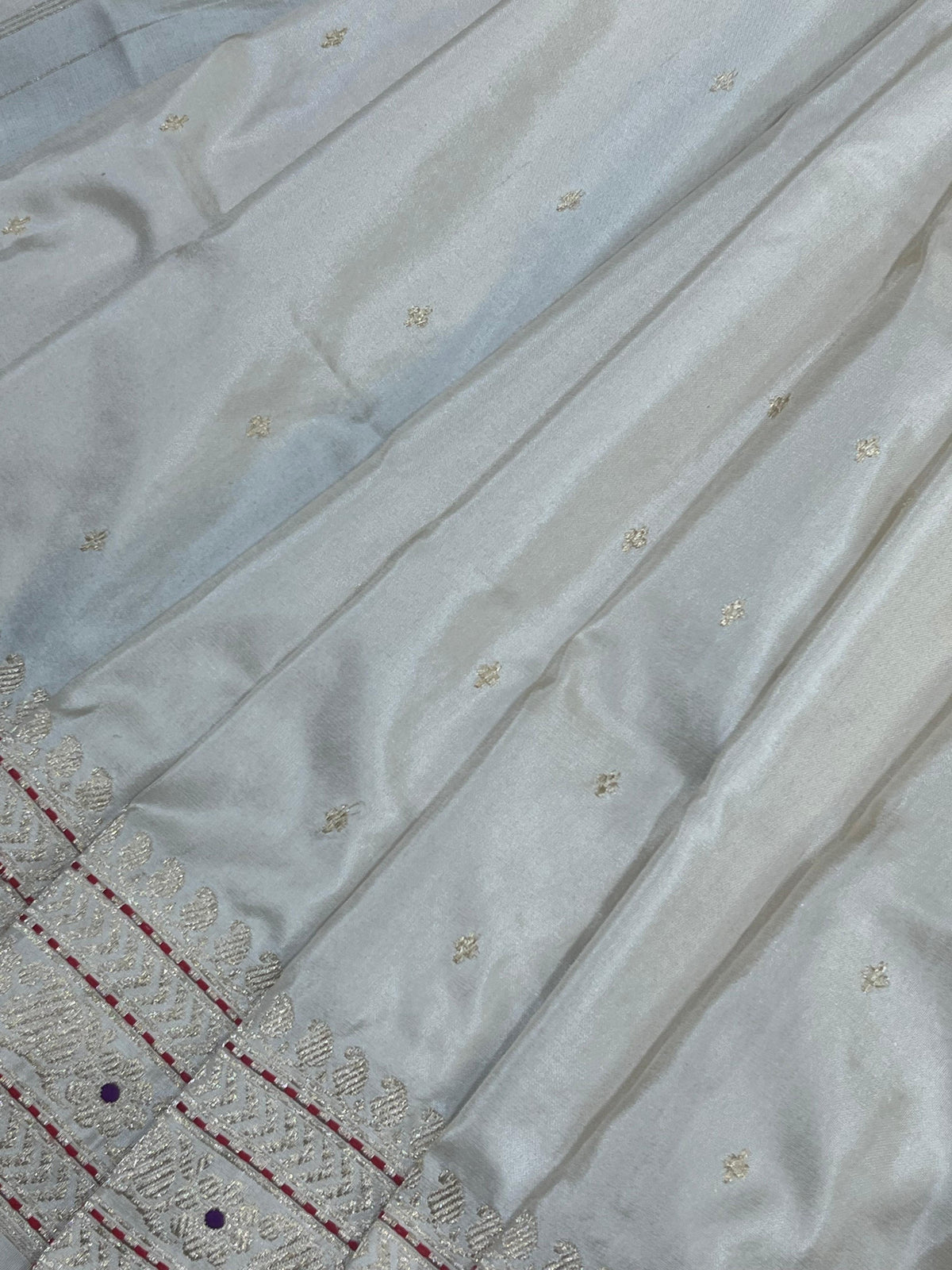 IVORY SILK PURE HANDLOOM BANARASI SAREE