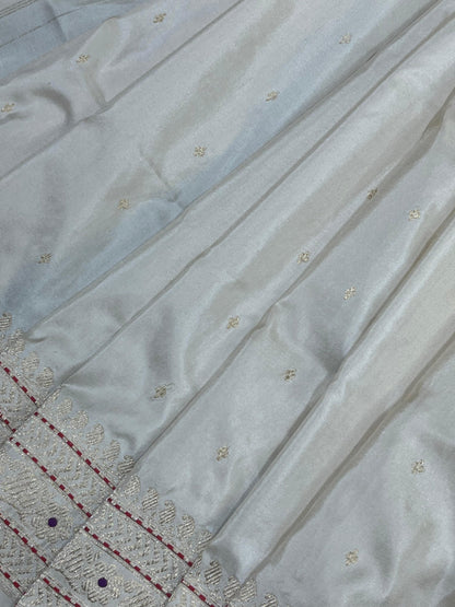 IVORY SILK PURE HANDLOOM BANARASI SAREE