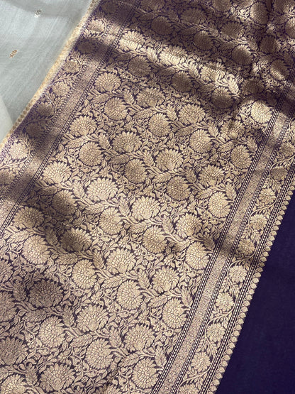 WHITE KORA PURE HANDLOOM BANARASI SAREE