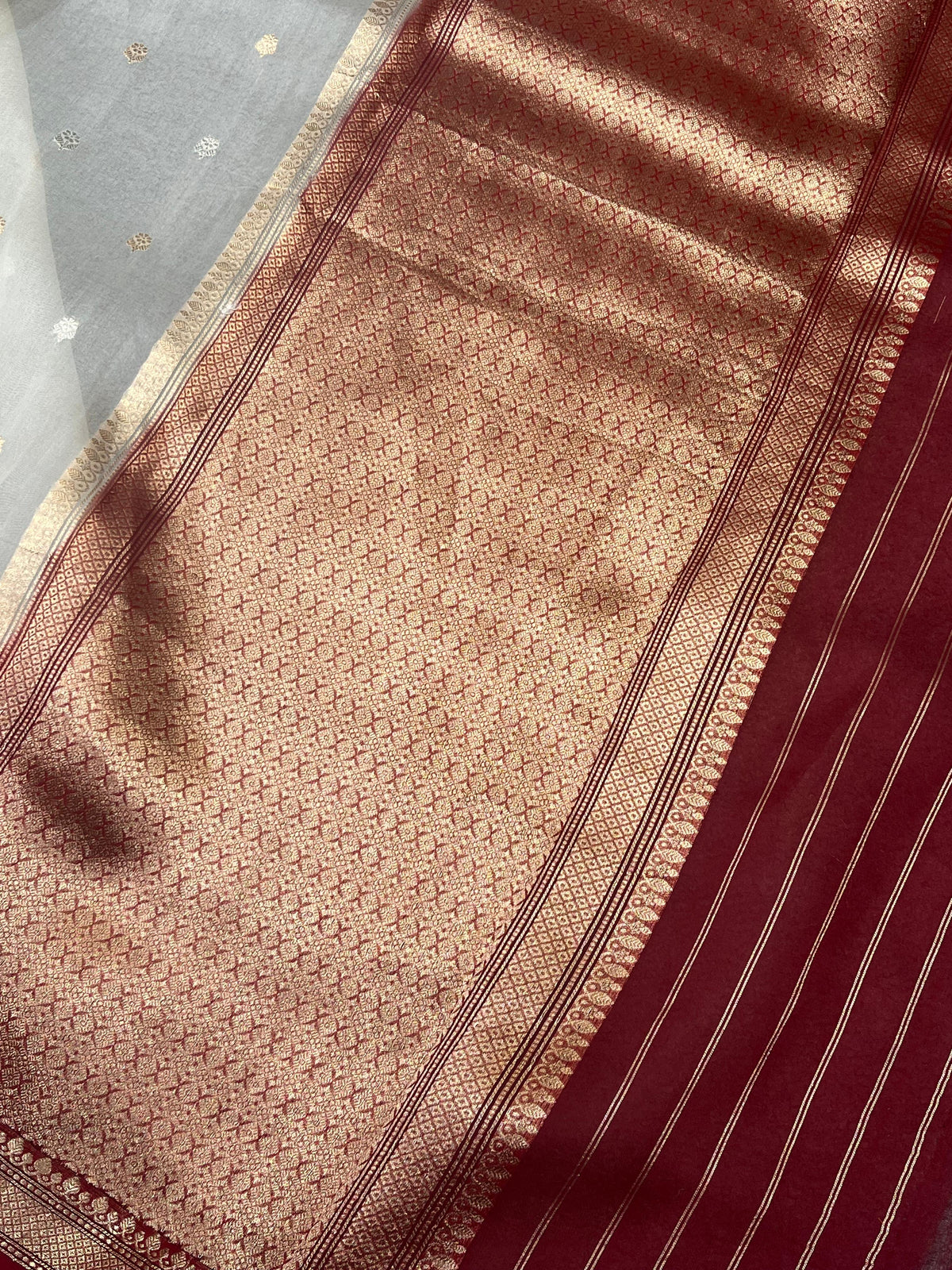 WHITE KORA PURE HANDLOOM BANARASI SAREE