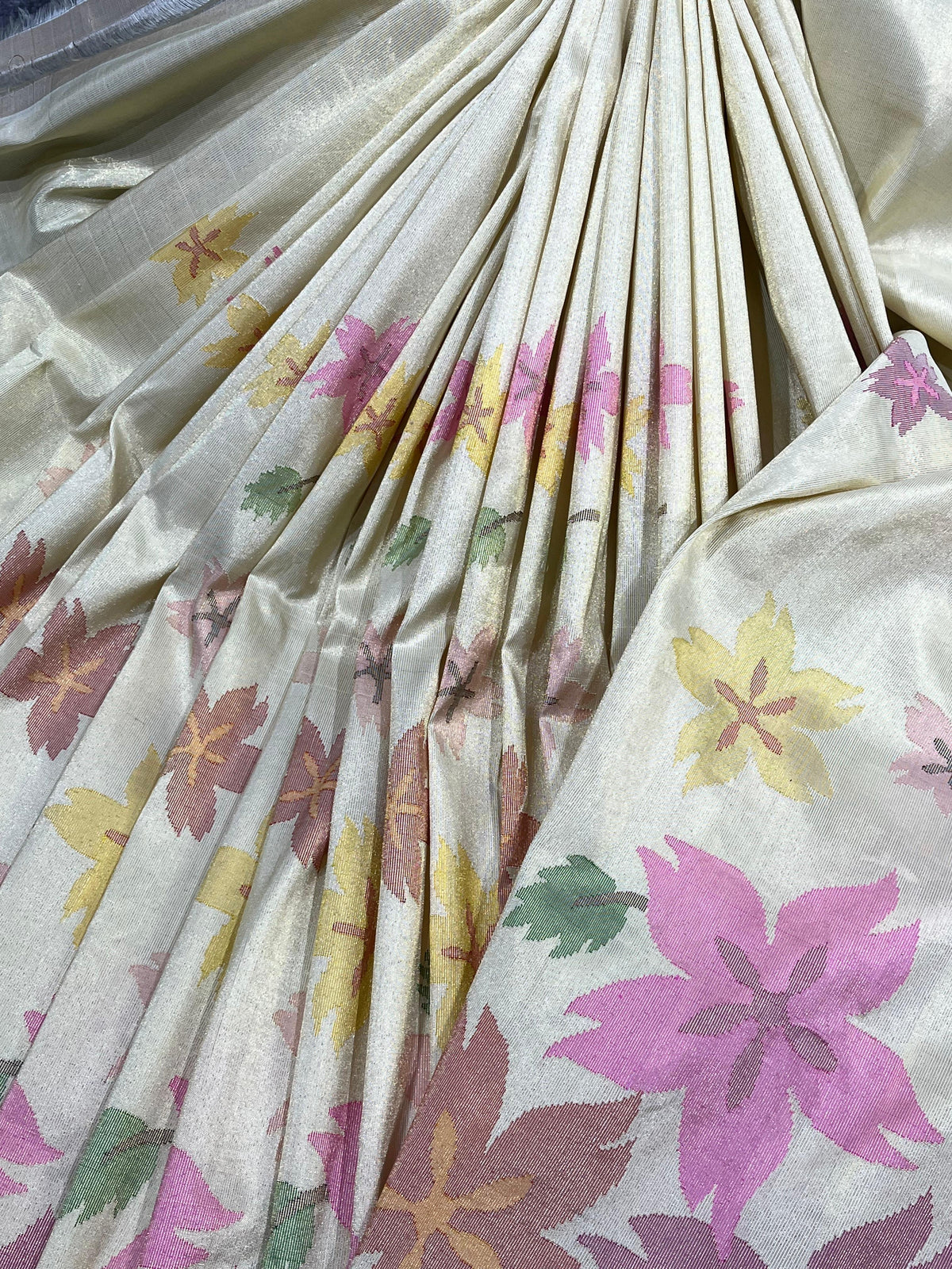 IVORY TISSUE PURE HANDLOOM PAITHANI SAREE