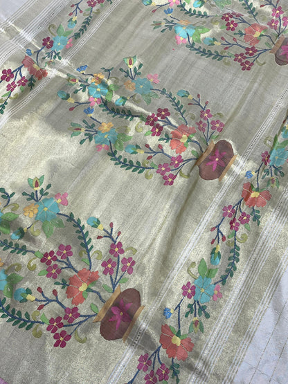 IVORY SILK PURE HANDLOOM PAITHANI SAREE