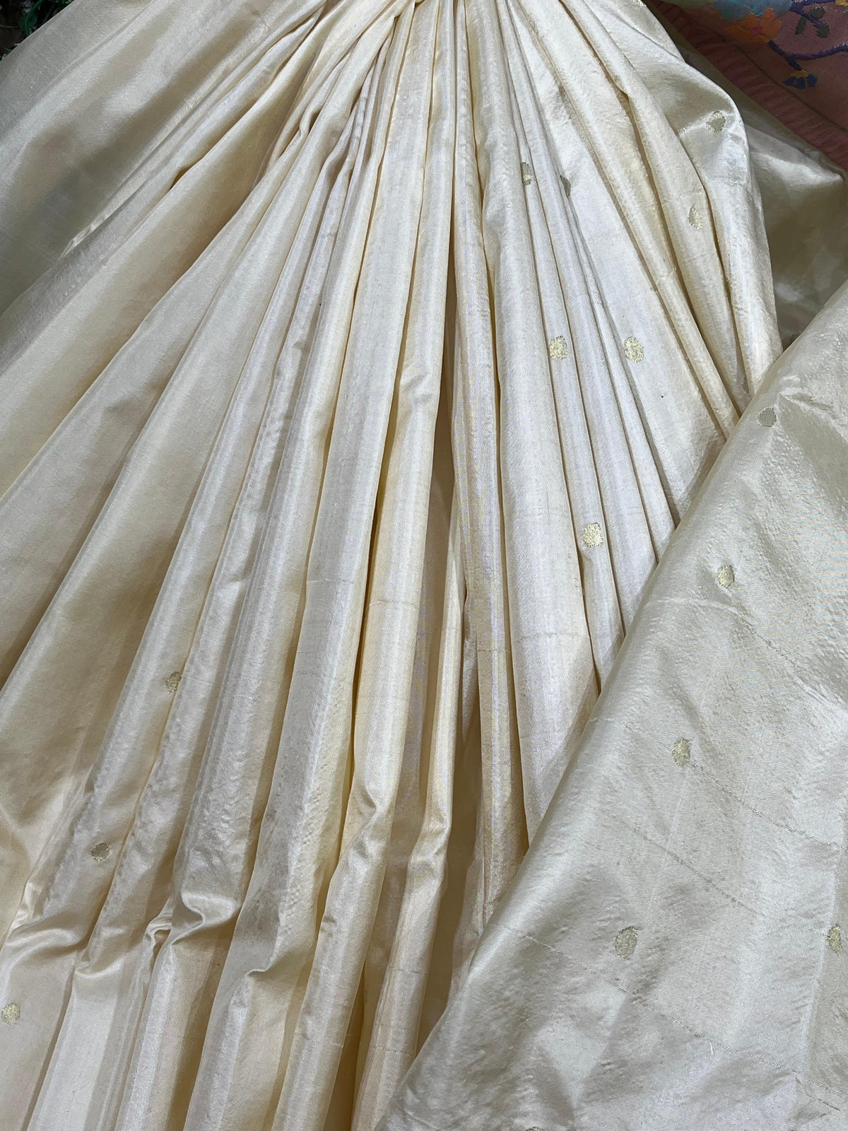 IVORY SILK PURE HANDLOOM PAITHANI SAREE