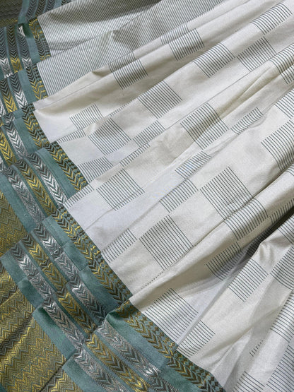 IVORY SILK PURE HANDLOOM PAITHANI SAREE