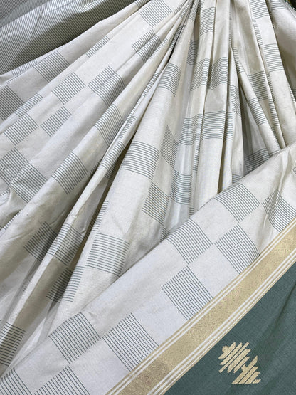 IVORY SILK PURE HANDLOOM PAITHANI SAREE
