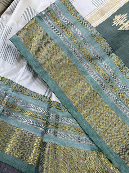 IVORY SILK PURE HANDLOOM PAITHANI SAREE