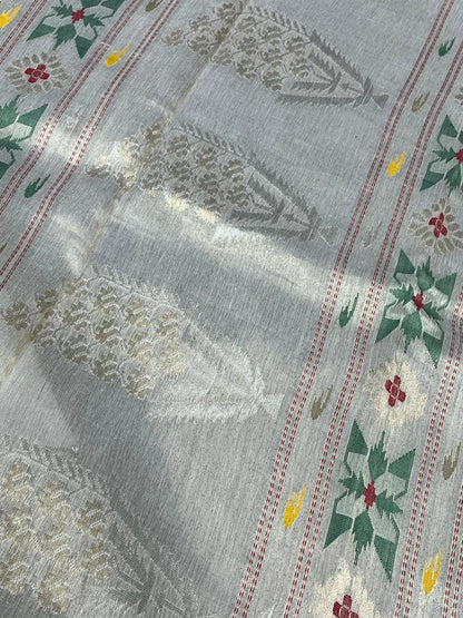 IVORY MUL COTTON PURE HANDLOOM CHANDERI SAREE