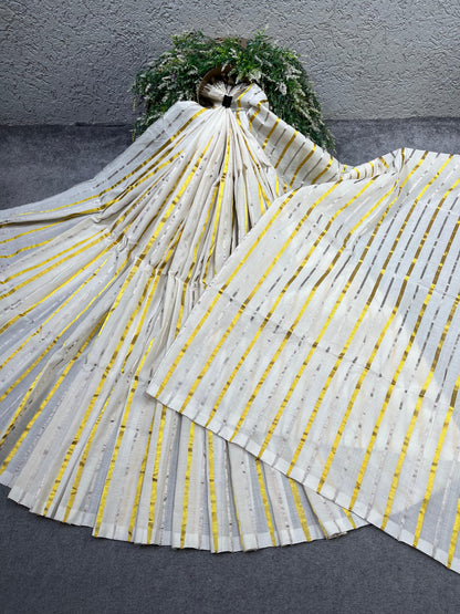 WHITE COTTON PURE HANDLOOM KERALA COTTON SAREE