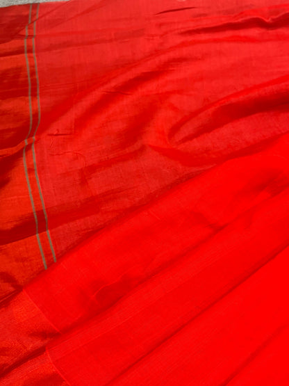 RED COTTON PURE HANDLOOM PAITHANI SAREE
