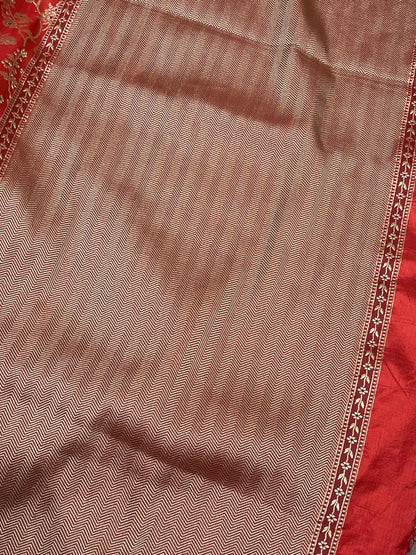 RED SILK PURE HANDLOOM BANARASI SAREE