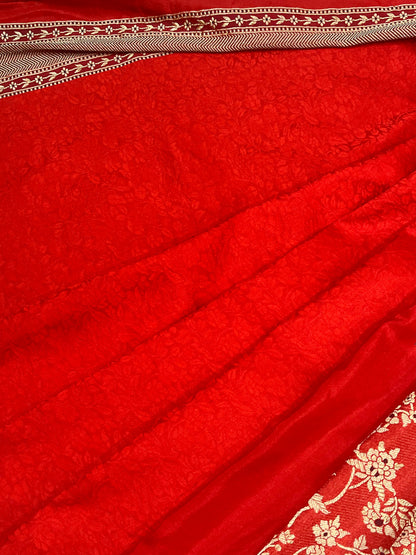 RED SILK PURE HANDLOOM BANARASI SAREE