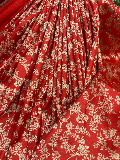 RED SILK PURE HANDLOOM BANARASI SAREE