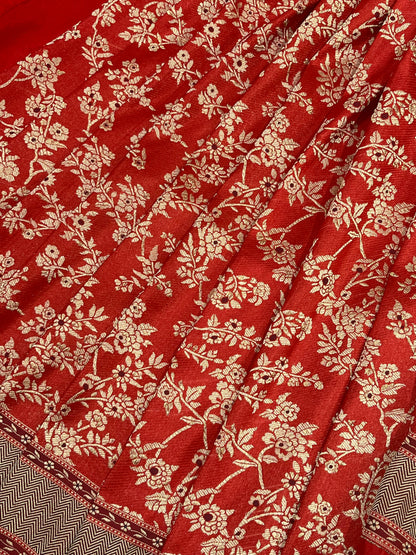 RED SILK PURE HANDLOOM BANARASI SAREE