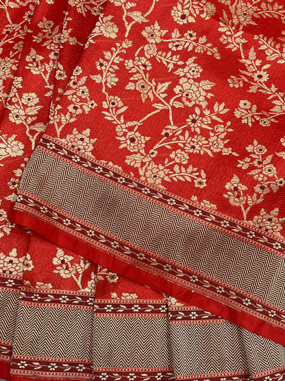 RED SILK PURE HANDLOOM BANARASI SAREE