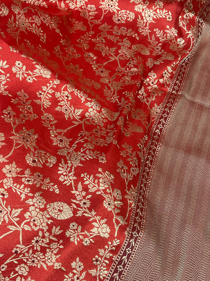 RED SILK PURE HANDLOOM BANARASI SAREE