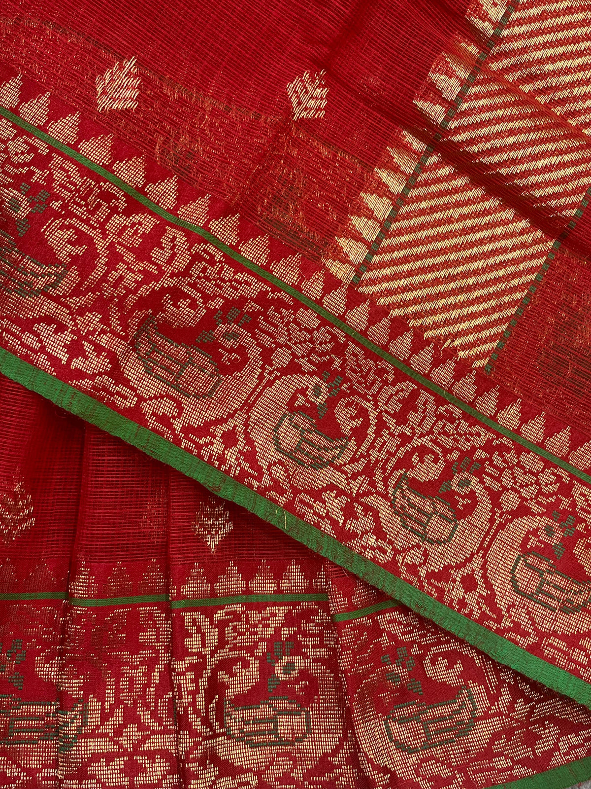 RED PURE HANDLOOM REAL JARI KOTA DORIYA SAREE