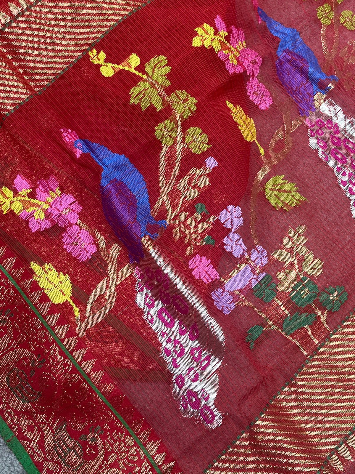 RED PURE HANDLOOM REAL JARI KOTA DORIYA SAREE