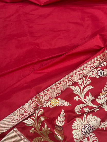 RED SILK PURE HANDLOOM BANARASI SAREE