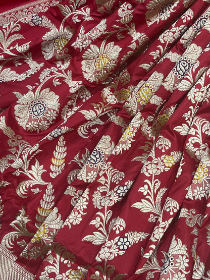 RED SILK PURE HANDLOOM BANARASI SAREE