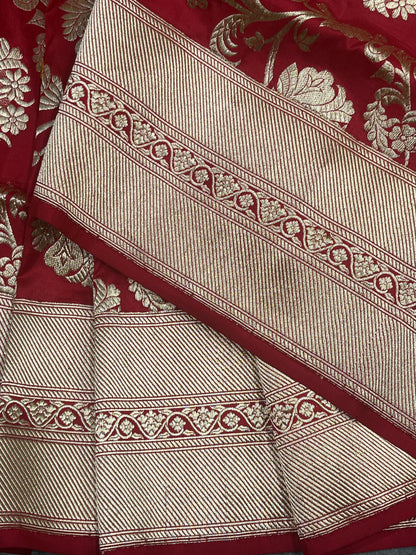 RED SILK PURE HANDLOOM BANARASI SAREE