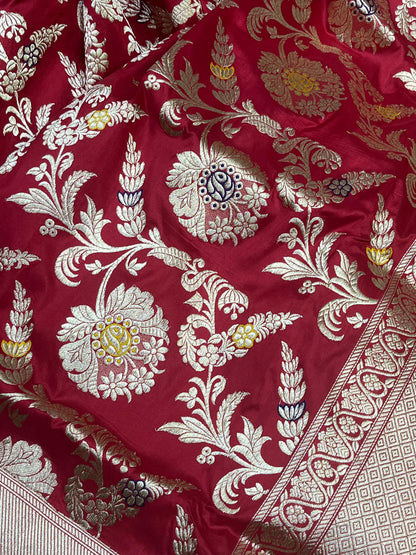 RED SILK PURE HANDLOOM BANARASI SAREE