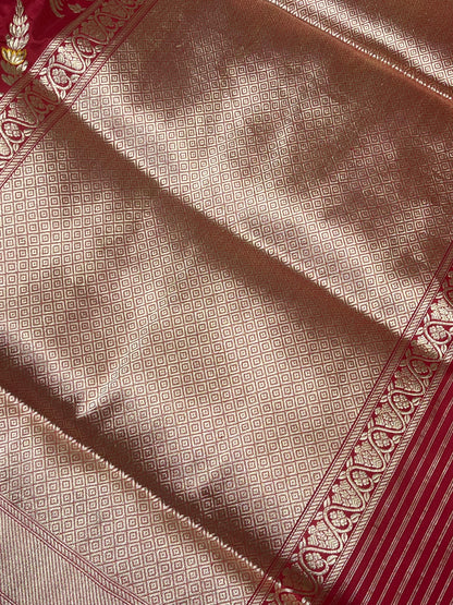 RED SILK PURE HANDLOOM BANARASI SAREE