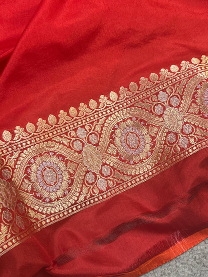RED SILK PURE HANDLOOM BANARASI SAREE