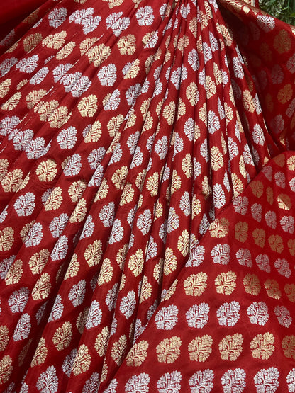 RED SILK PURE HANDLOOM BANARASI SAREE