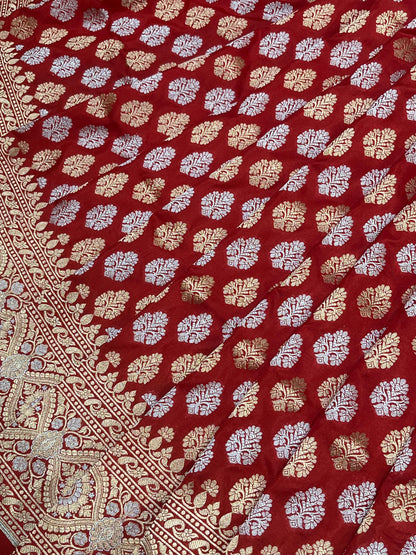 RED SILK PURE HANDLOOM BANARASI SAREE