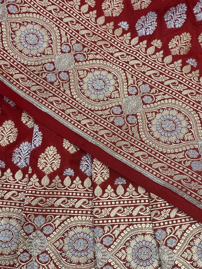 RED SILK PURE HANDLOOM BANARASI SAREE