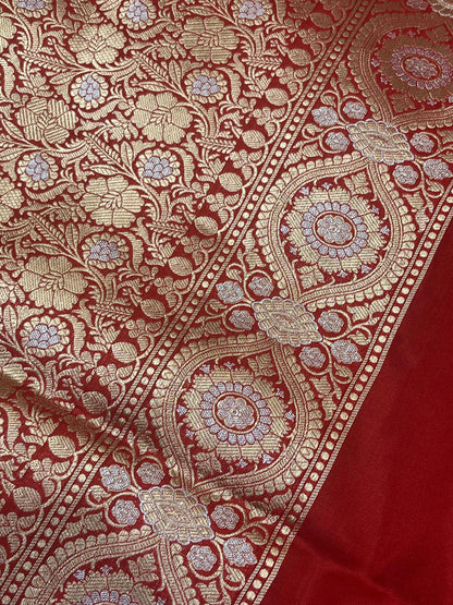 RED SILK PURE HANDLOOM BANARASI SAREE