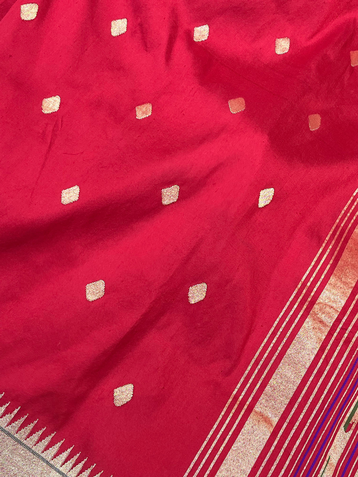 RED SILK PURE HANDLOOM PAITHANI SAREE