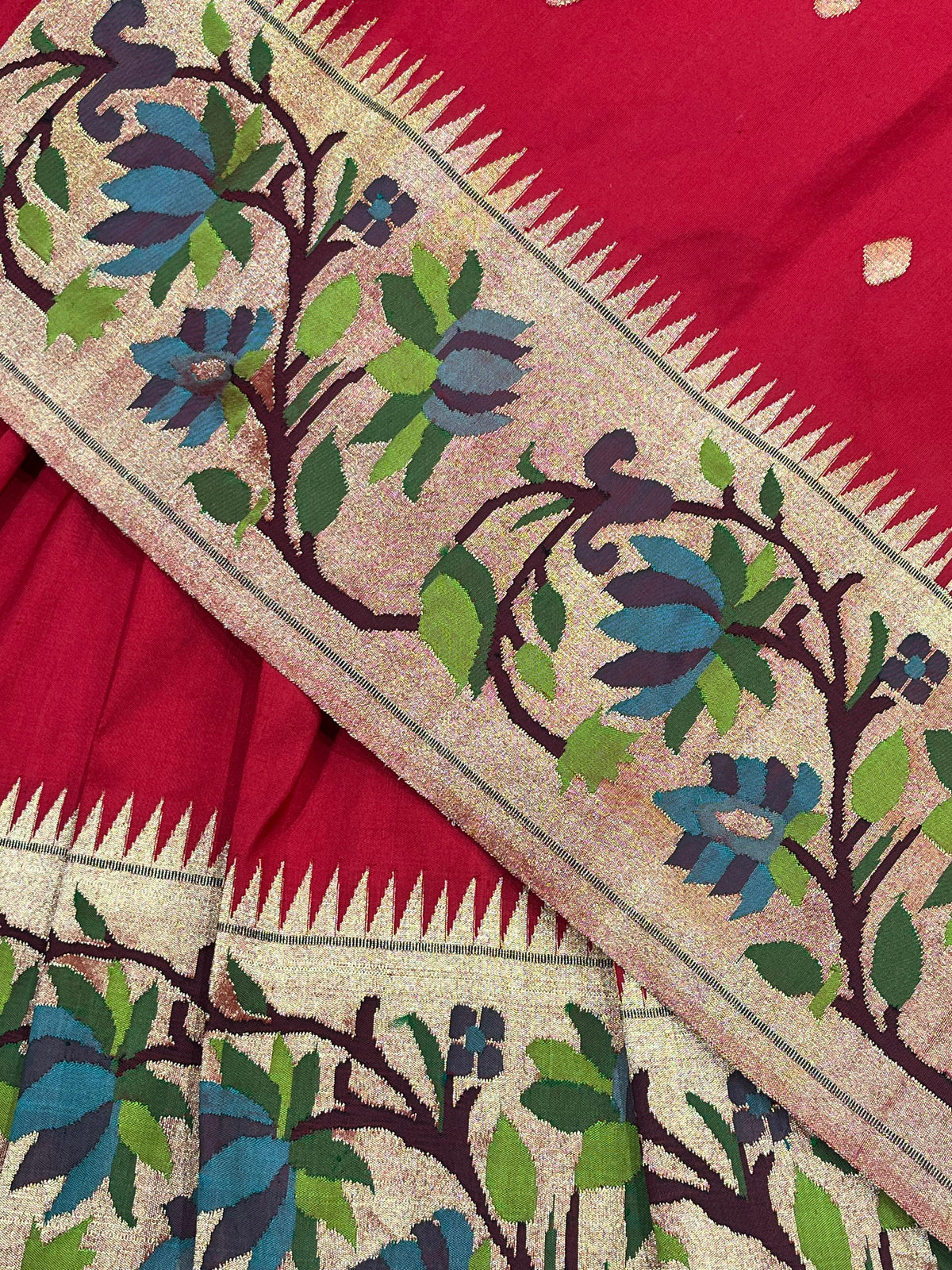 RED SILK PURE HANDLOOM PAITHANI SAREE