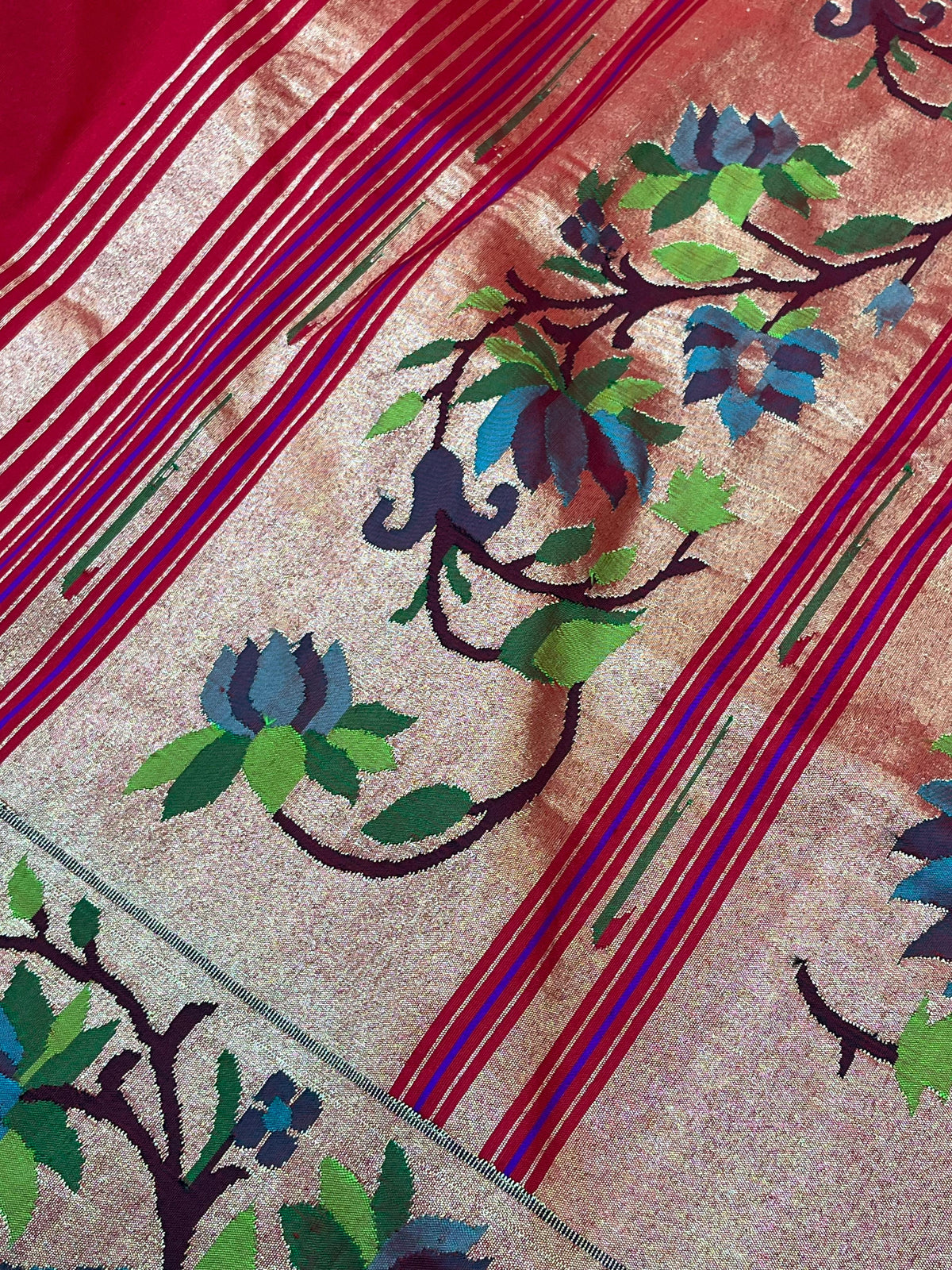 RED SILK PURE HANDLOOM PAITHANI SAREE