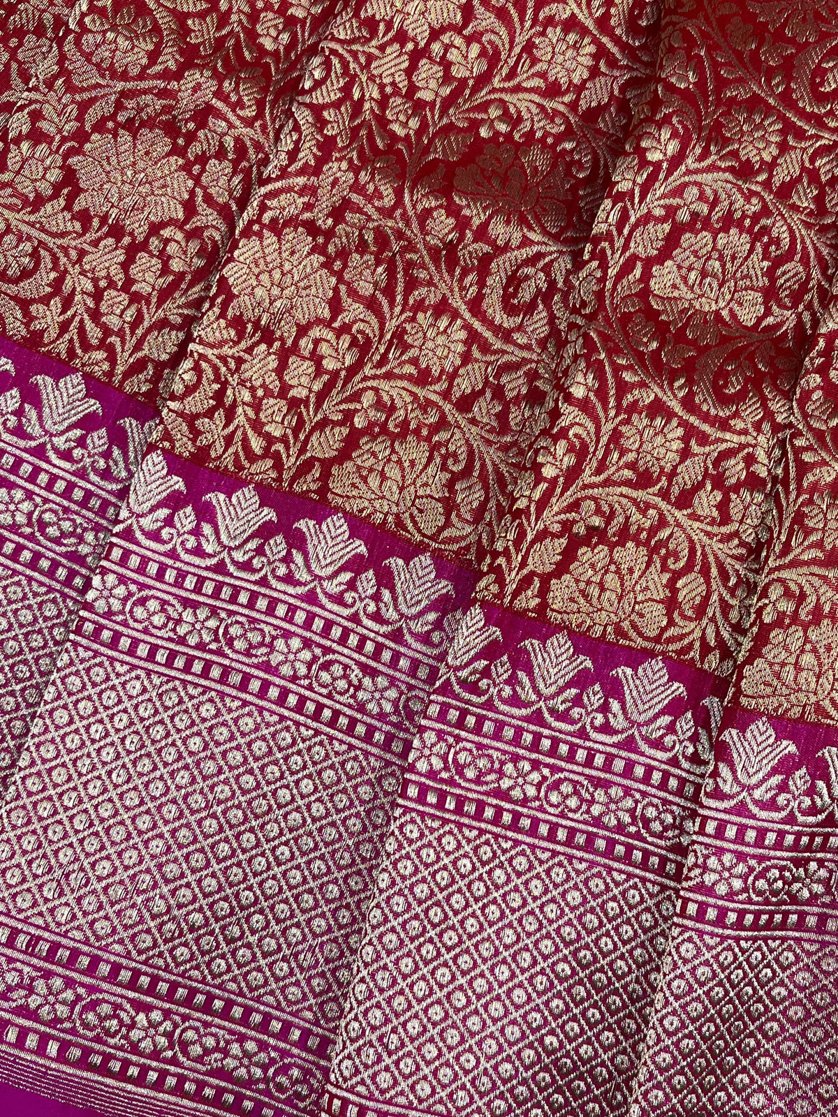 RED TISSUE PURE HANDLOOM BANARASI SAREE