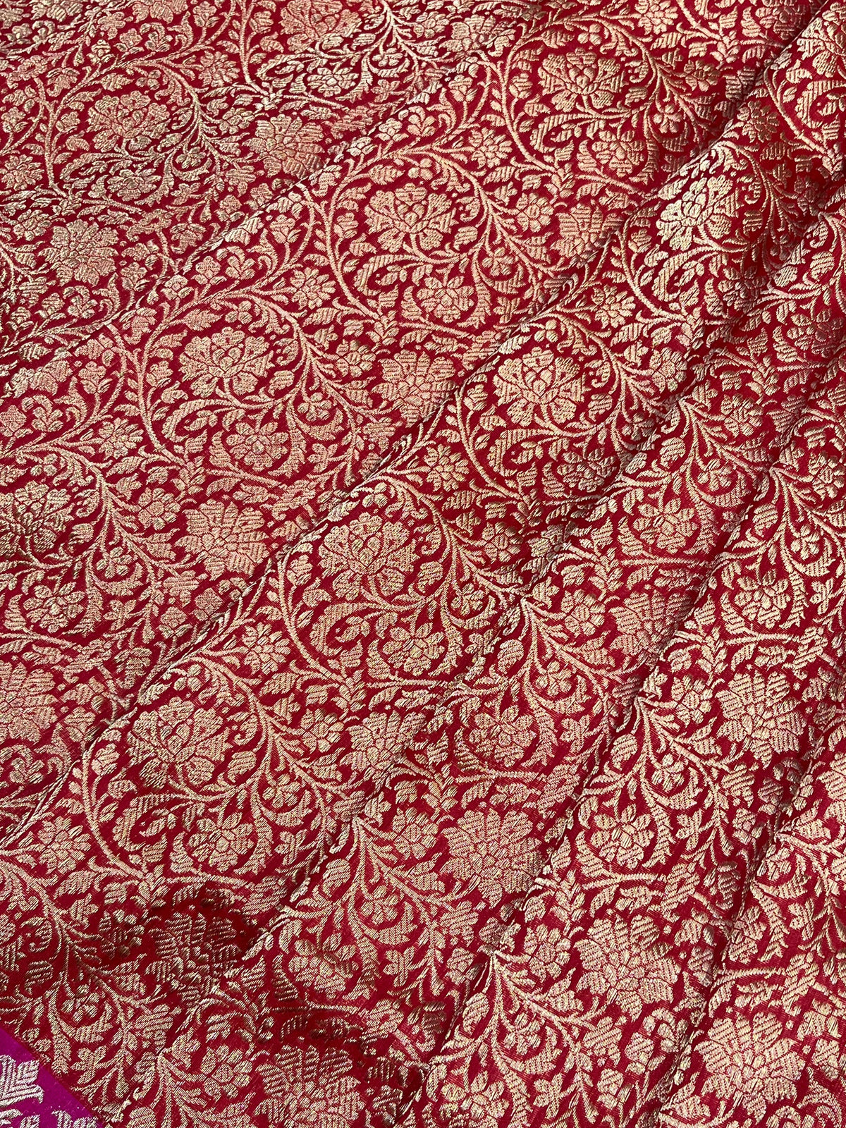RED TISSUE PURE HANDLOOM BANARASI SAREE