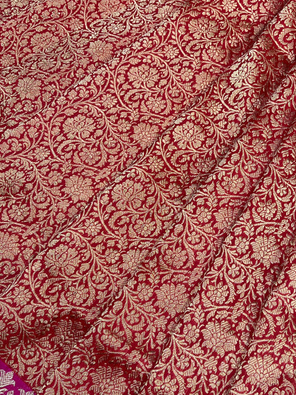 RED TISSUE PURE HANDLOOM BANARASI SAREE