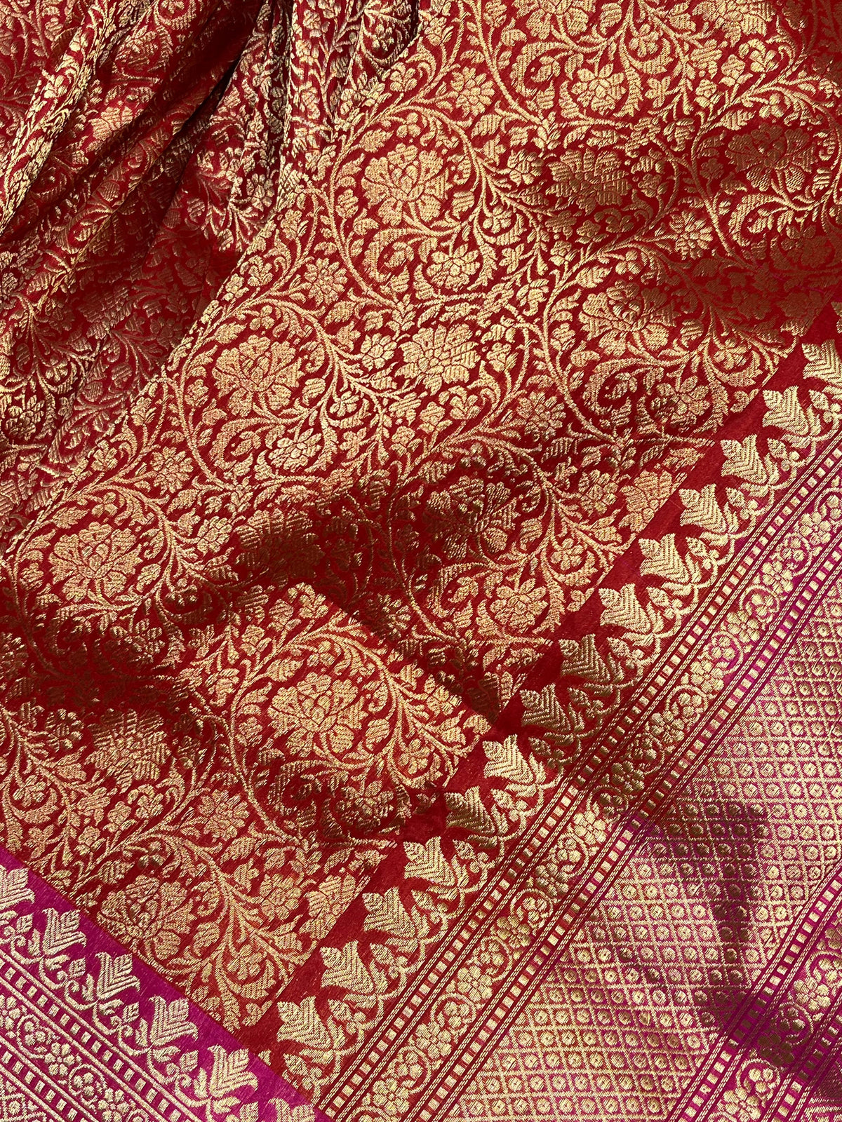 RED TISSUE PURE HANDLOOM BANARASI SAREE