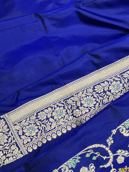 ROYAL BLUE SILK PURE HANDLOOM BANARASI SAREE