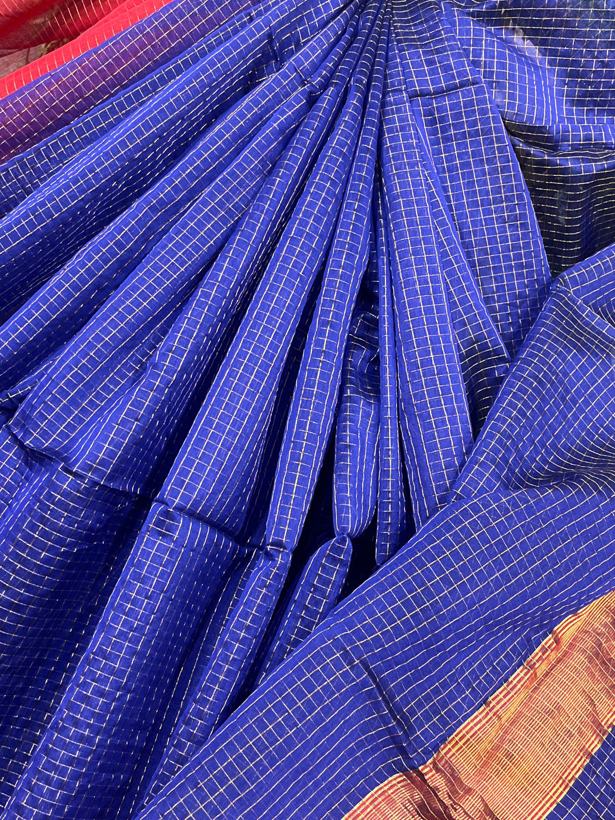 ROYAL BLUE SICO PURE HANDLOOM MAHESHWARI SAREE
