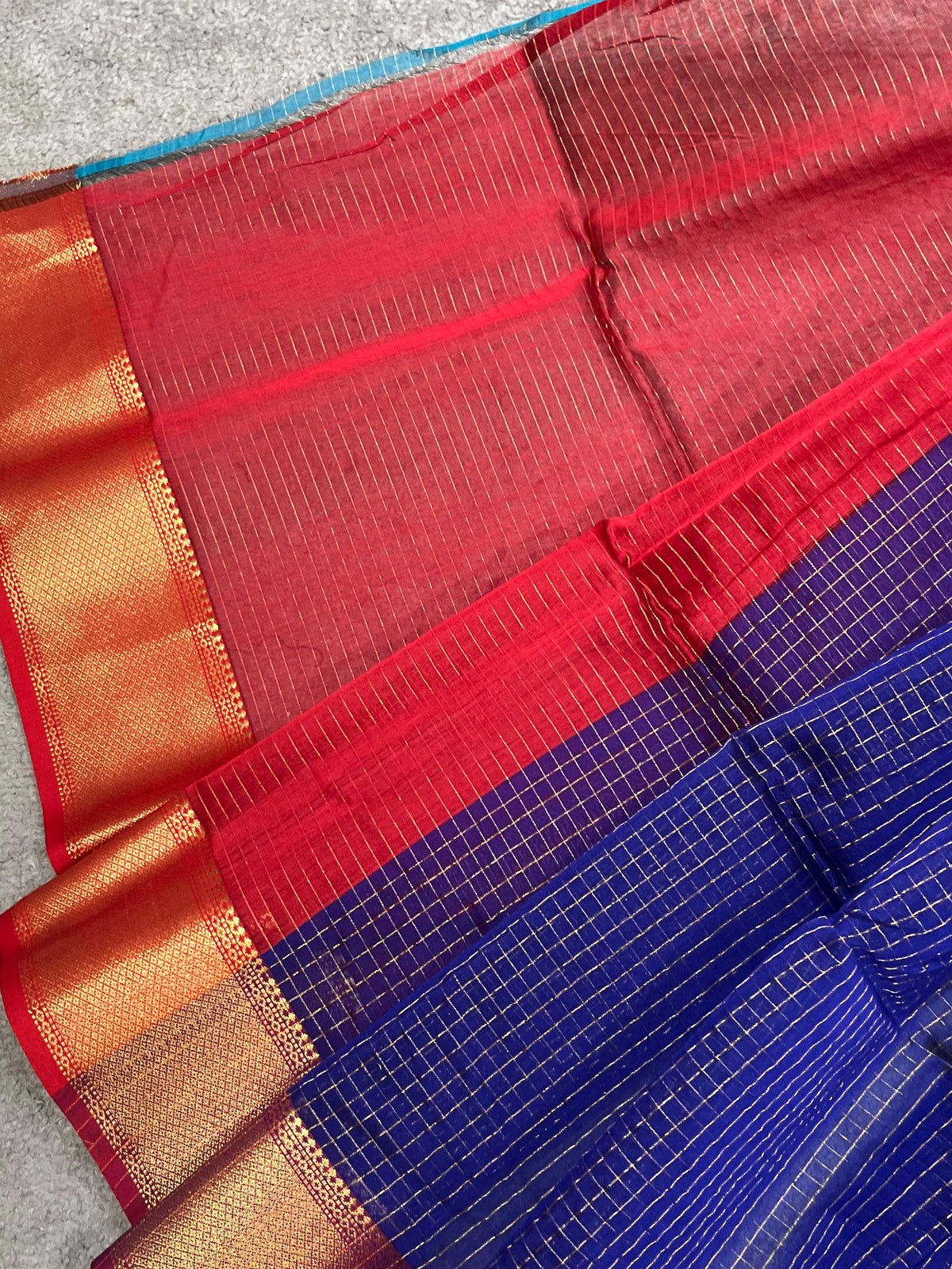 ROYAL BLUE SICO PURE HANDLOOM MAHESHWARI SAREE