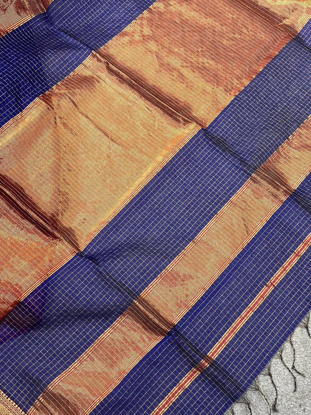 ROYAL BLUE SICO PURE HANDLOOM MAHESHWARI SAREE