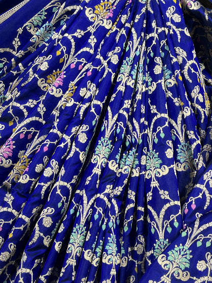 ROYAL BLUE SILK PURE HANDLOOM BANARASI SAREE