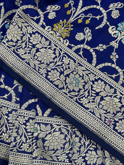 ROYAL BLUE SILK PURE HANDLOOM BANARASI SAREE