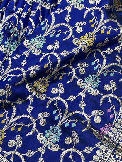 ROYAL BLUE SILK PURE HANDLOOM BANARASI SAREE