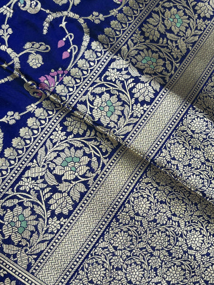ROYAL BLUE SILK PURE HANDLOOM BANARASI SAREE