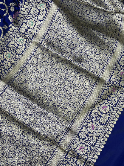 ROYAL BLUE SILK PURE HANDLOOM BANARASI SAREE