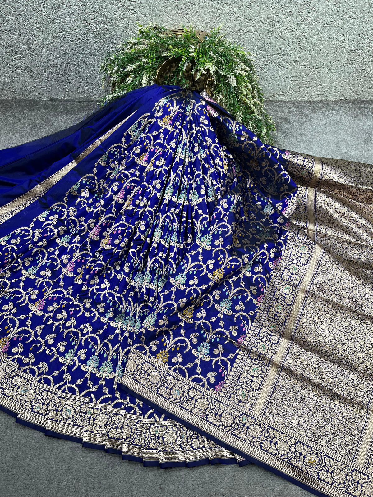 ROYAL BLUE SILK PURE HANDLOOM BANARASI SAREE